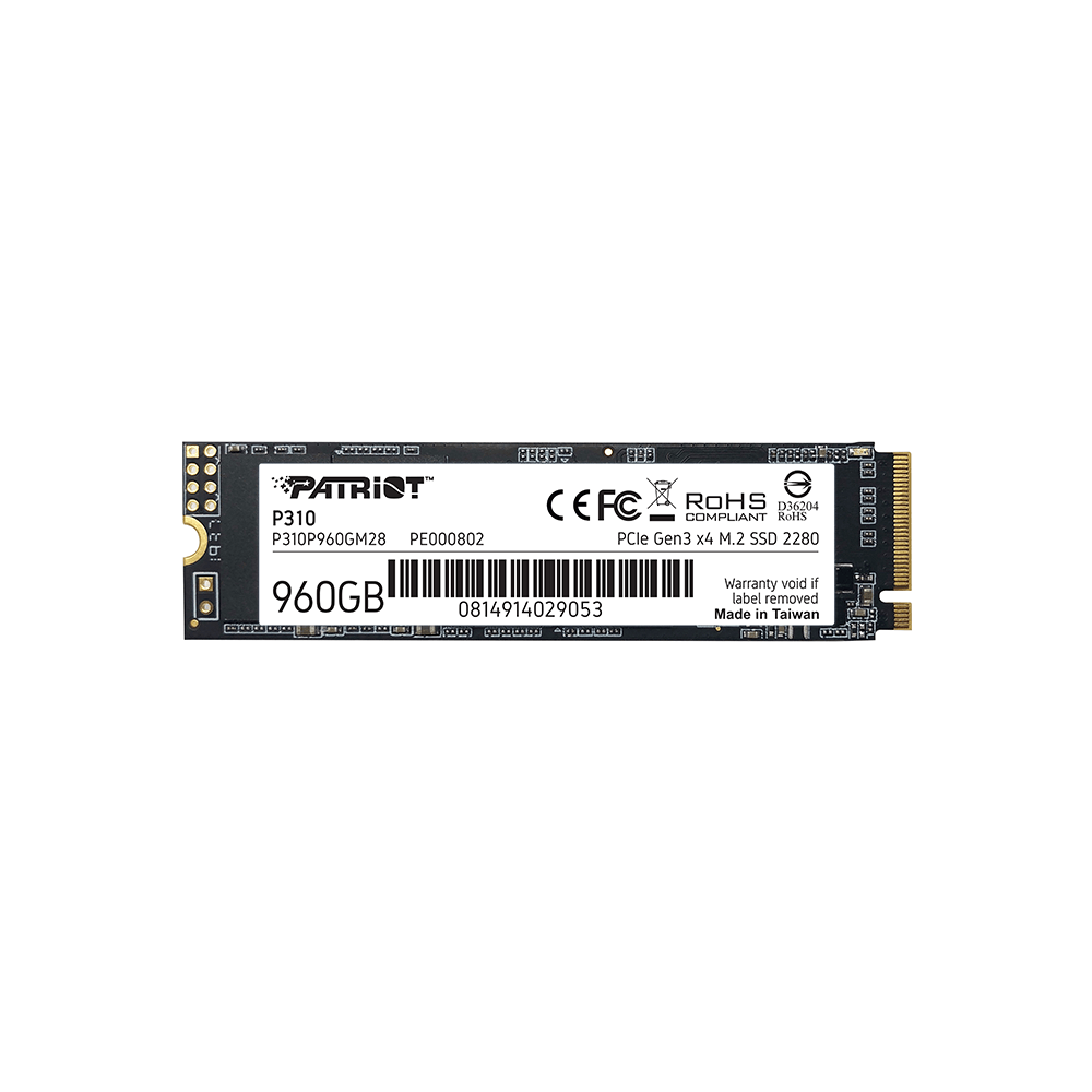 PATRIOT P310, 960GB M2/2280 PCIe3x4/NVMe 2100/1800MBs